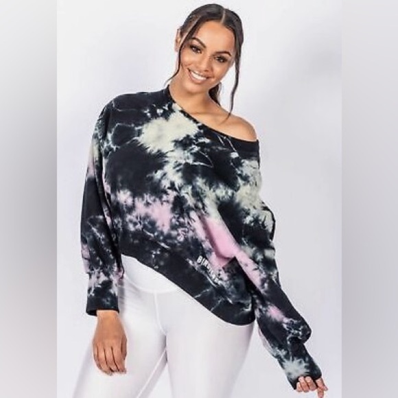 BIRDIEBEE Madison Tie Dye High Low Sweatshirt Size Medium - Picture 1 of 8